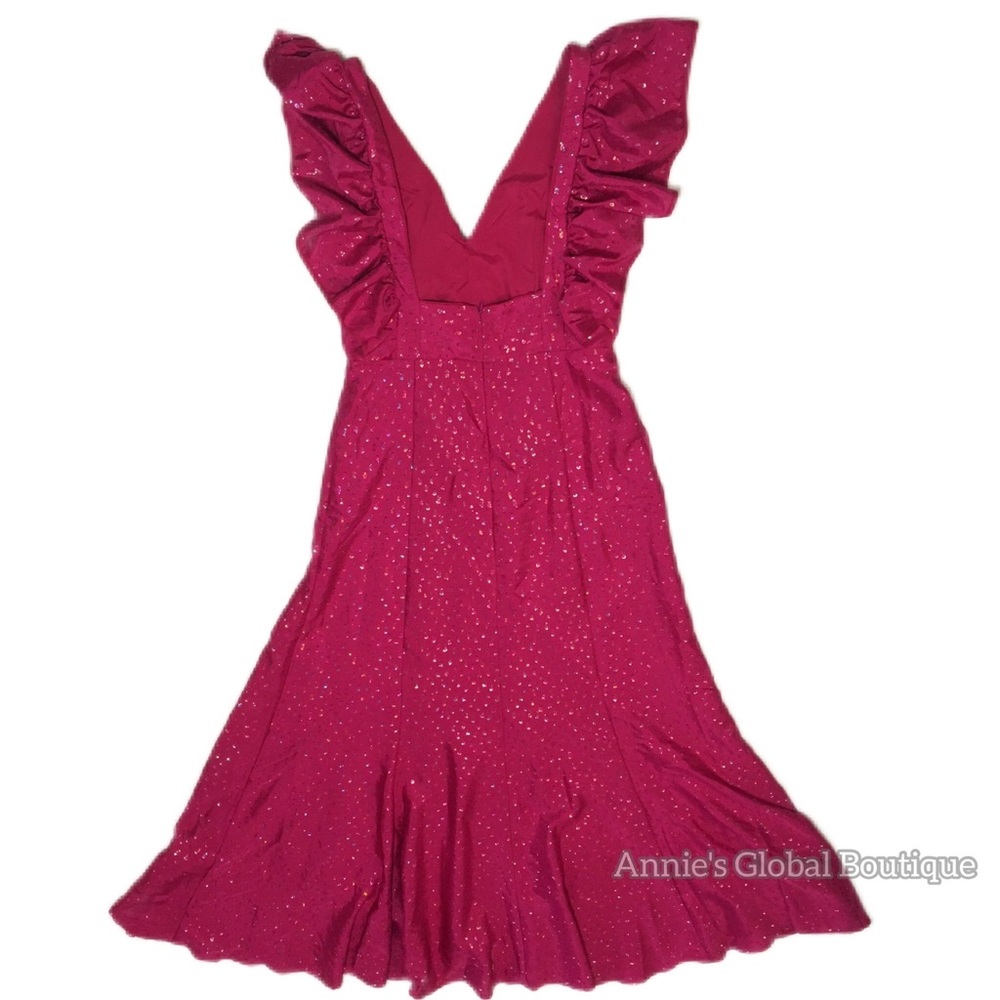 RARE NWT ANTHROPOLOGIE HUTCH Ruffled Shimmer Maxi Dress. Size 12/L - Picture 8 of 16